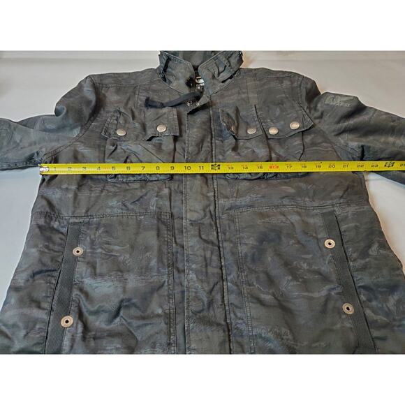 G-Star Raw Ospak Quilted Military Jacket Charcoal Camo Full Zip Mens Large - Picture 9 of 12